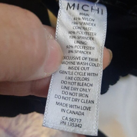 MICHI Velocity Black White Front Zipper Cut Out Long Sleeve Unitard Jumpsuit XS - Picture 4 of 7